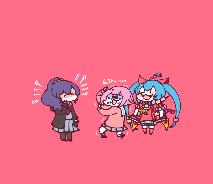 そういえば体育祭イベお疲れ様という事でまふゆちゃんに怯えるえむちゃん描いた( ¨̮ )
#プロセカ 
