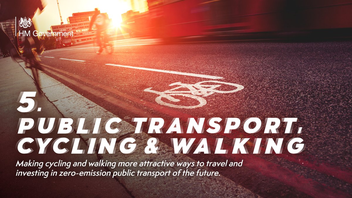 5. Making cycling and walking more attractive ways to travel and investing in zero-emission public transport of the future.