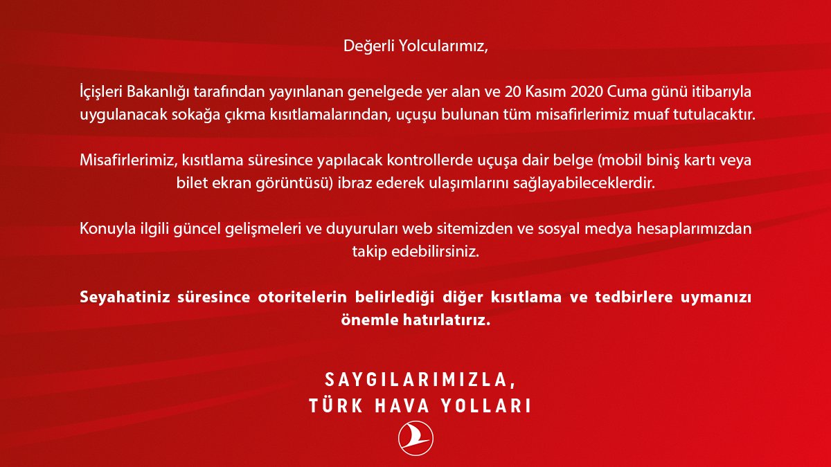 Yolcularımızın dikkatine;