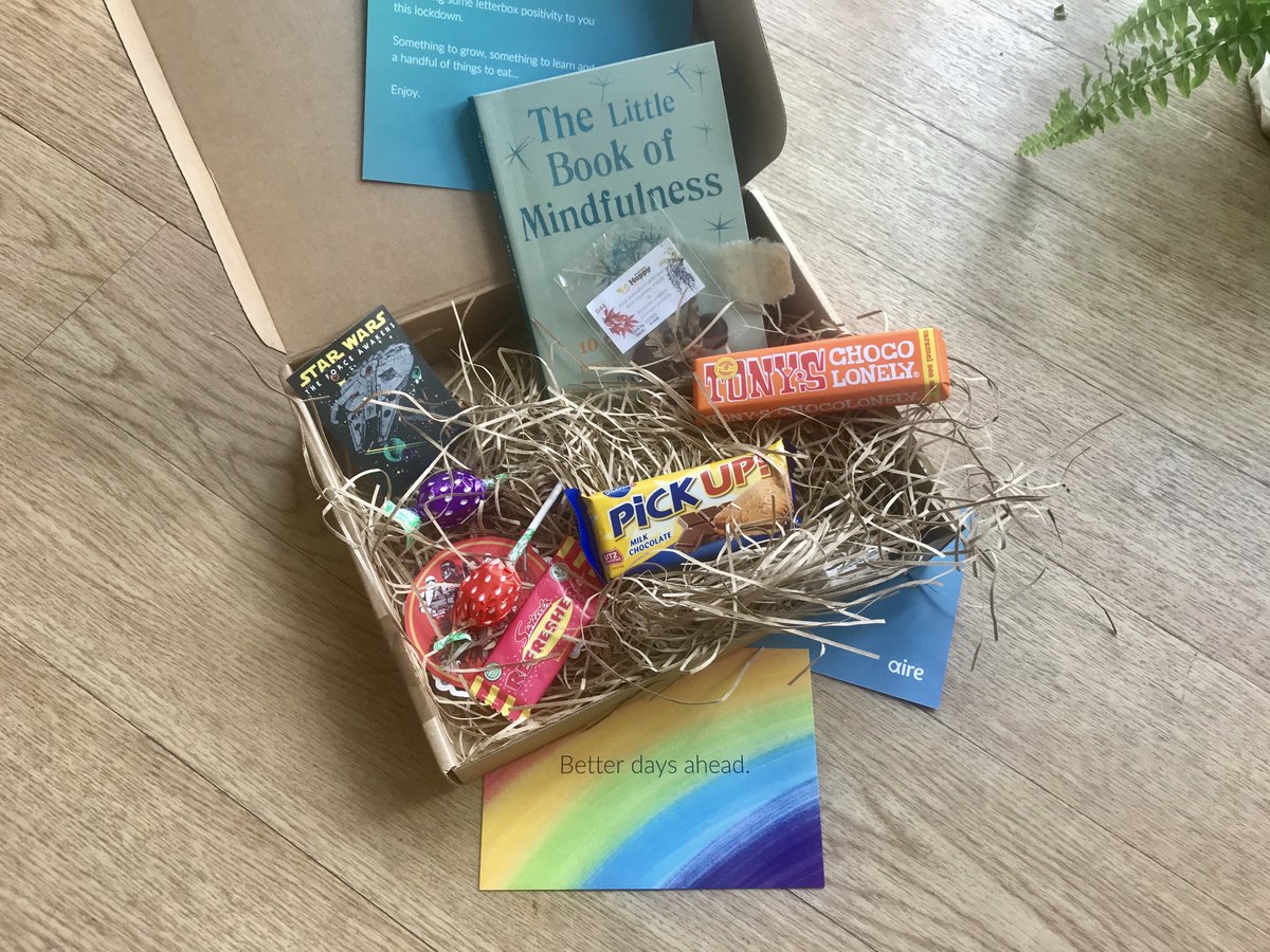 withAire's tweet photo. Care packages arrived with our team this week to add a little sunshine (and a lot more chocolate) to @AireScore  Monday mornings. 🍫☀️

#AireLife #workingfromhome https://t.co/kAfohPI4ul
