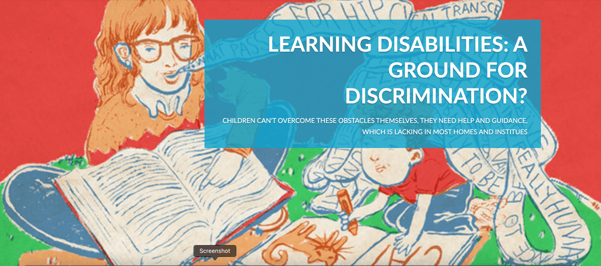 AatreyeeMohanta's tweet photo. Stop discriminating a child because he has a learning disability (LD). 
It isn't his fault. 
It's time we raise awareness about LD. 

#ACJLive #PopUpDiscrimination

https://t.co/PLrZSiAYGK https://t.co/4Uu8jSoFxy