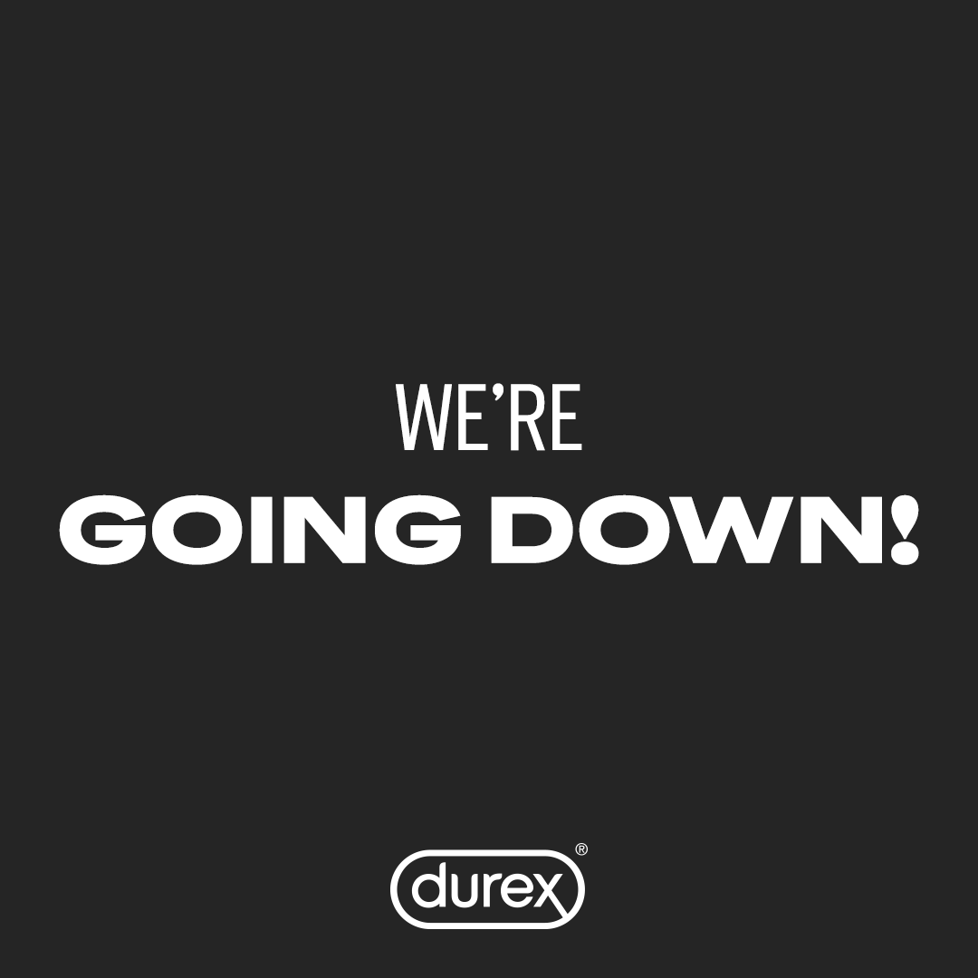 Our prices are going down, and so should you. Up to 50% off on all Durex products this #BlackFriday #BlackFridaySale