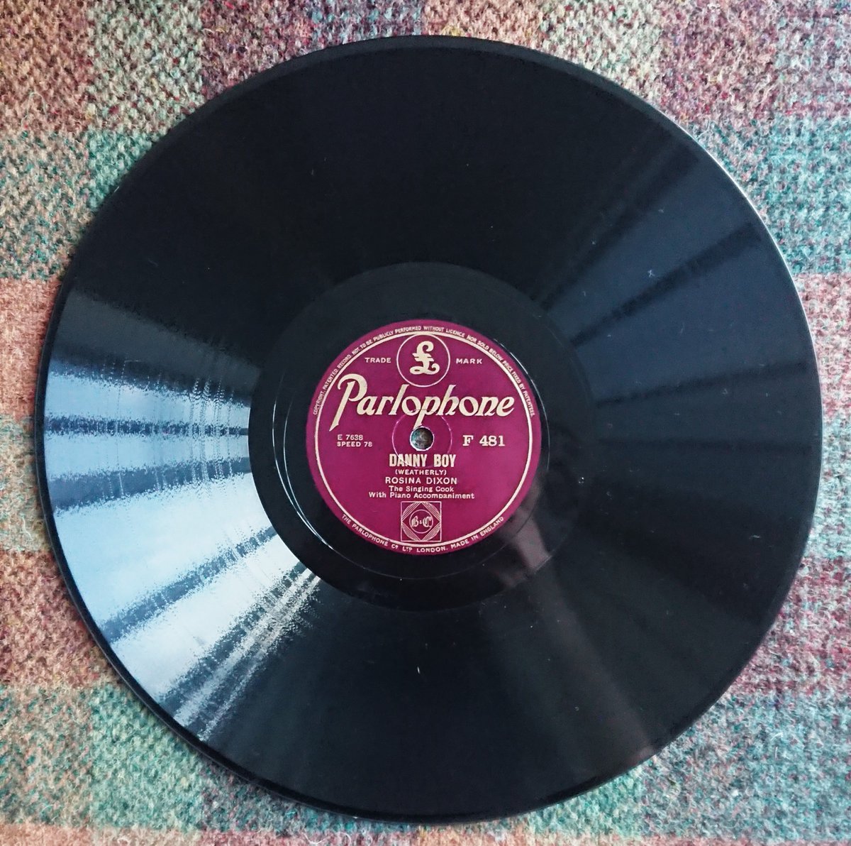 Rosina Dixon, The Singing Cook, released one record, featuring two songs - one she sang on the broadcast - My Dear Soul, and backed with a version of Danny Boy... She toured around the country singing her 'hit' on Variety bills following her appearance on the BBC...