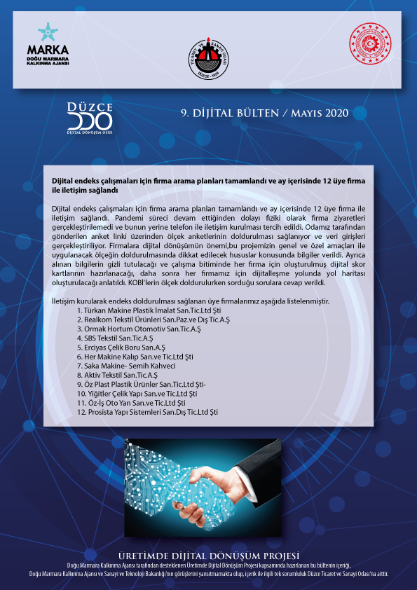 Projemizin 9. Dijital Bülteni Yayınlandı

#DuzceDDO