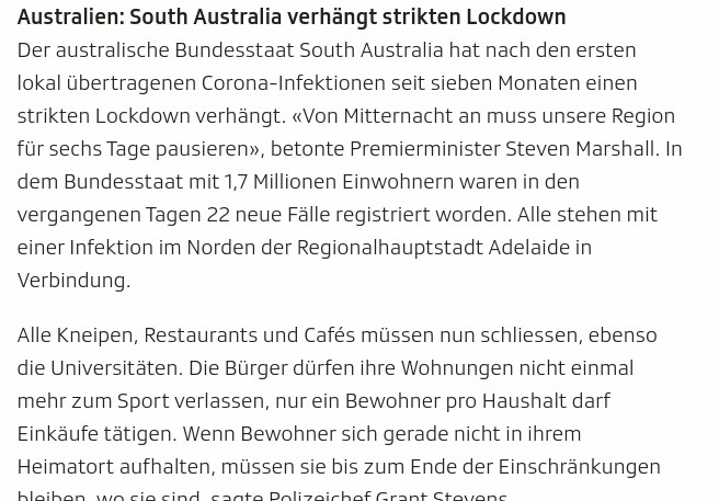skepteis's tweet photo. 22 COVID Fälle in Australien -> Lockdown
Um die 100 COVID Tote pro Tag in der Schweiz -> 🤷🏼 https://t.co/cQtzcx1Q2S