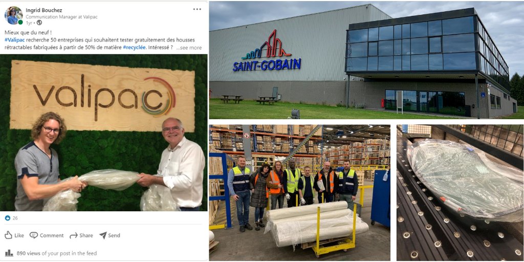 🎯 Under the impulse of #Valipac, Saint-Gobain #Autover made the European wide decision to replace their current 100% virgin protective shrink film with a circular version that contains 50% PCR.
Congratulations and special thanks to the Autover team in Bastogne.