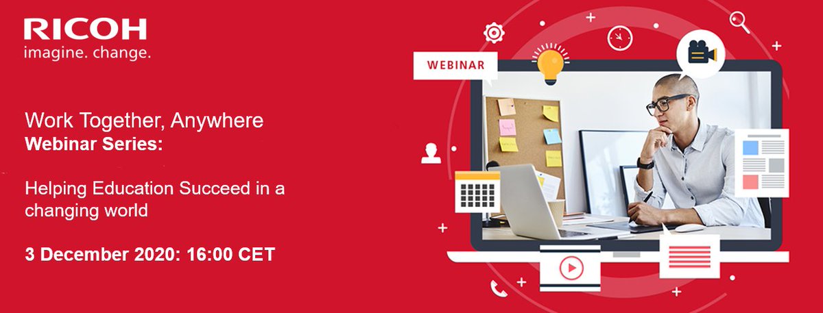 Please register now for this 30 minute 
<a href="/ricoheurope/">Ricoh Europe</a> webinar: helping education succeed where we will share with you insights on how to best develop a resilient organization that can shape the future of education. bit.ly/3l8IB6F #worktogetheranywhere