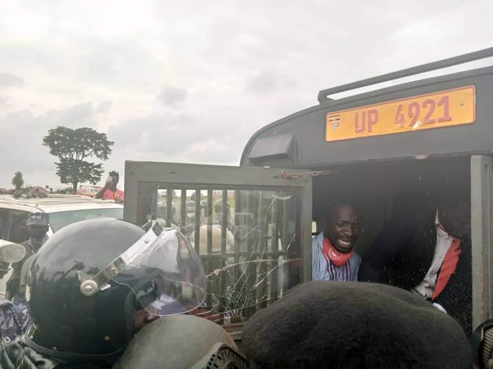 JoelSsenyonyi's tweet photo. The brutal arrest of NUP Presidential Candidate Hon. Kyagulanyi Ssentamu Robert in Luuka district,beating up journalists for exposing police brutality, plus the excessive force on ordinary citizens who want peaceful change is another sign that we must get rid of the dictatorship! https://t.co/J94wZ1tCeO