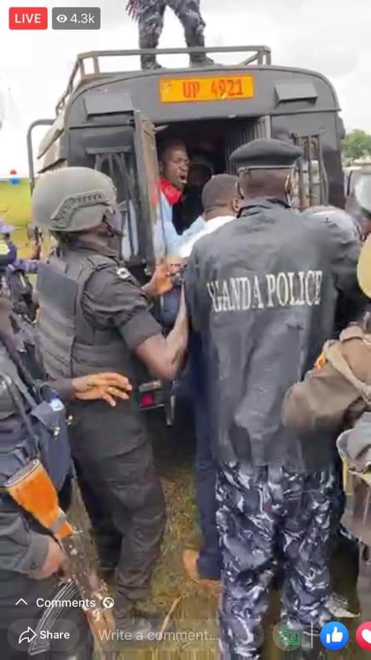 JoelSsenyonyi's tweet photo. The brutal arrest of NUP Presidential Candidate Hon. Kyagulanyi Ssentamu Robert in Luuka district,beating up journalists for exposing police brutality, plus the excessive force on ordinary citizens who want peaceful change is another sign that we must get rid of the dictatorship! https://t.co/J94wZ1tCeO