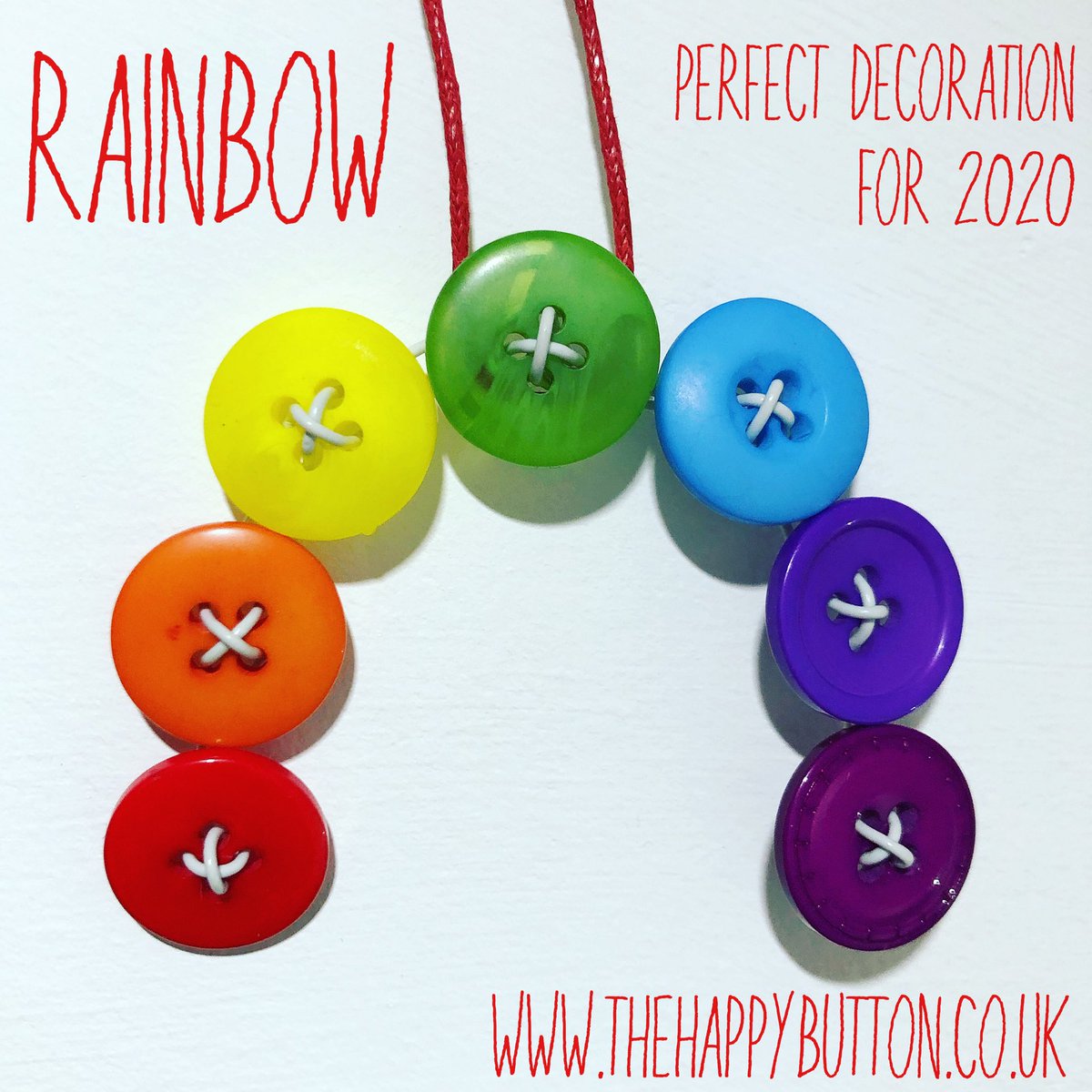 New #christmasdecoration design for 2020 #rainbow order via website £3 plus p&amp;p. #christmas2020 #Covid_19 #lockdown #whatayear #seeya2020 #keepsafe #livelifeincolour #upcycled #buttons #ChristmasTree