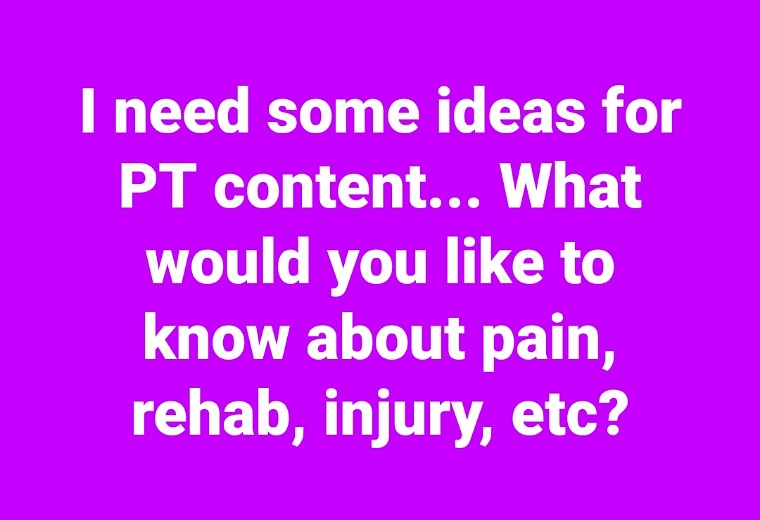 nicholasmarki's tweet photo. I need some ideas for PT content... What would you like to know about pain, rehab, injury, etc?

#BeachBarbell #physicaltherapy #wilmingtonnc #pain #injury #chronicpain #rehab https://t.co/fy783MO13m