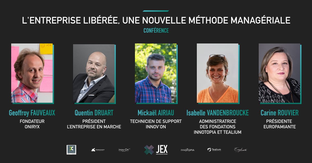 Découvrez la quatrième conférence de la JEX ! ✨

Elle traitera du modèle de l’#entrepriseliberee et sera animée par BlackSheep Tribes et différents administrateurs ayant mis en place ce modèle au sein de leur entreprise.

Rendez- vous le 5 décembre !

#WeAreJE #JEX