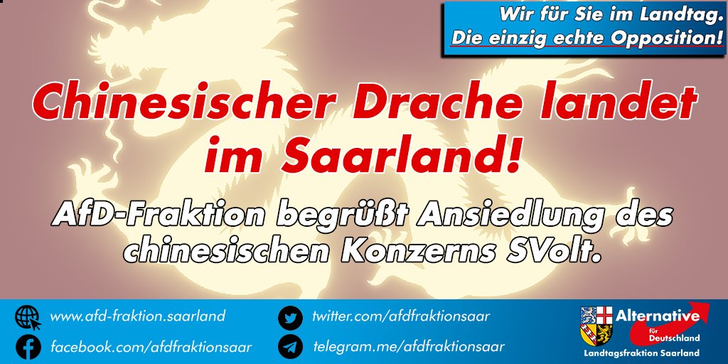 afdfraktionsaar's tweet photo. „Bis zu 2000 Arbeitsplätze“, wie es heißt, können wir nach den erlebten und drohenden Verlusten in Auto – und Stahlindustrie sehr gut gebrauchen. 

Zur Pressemitteilung: https://t.co/KihXPCkCJo

@afdfraktionsaar @josefdoerrmdl https://t.co/T9nY4zml1a