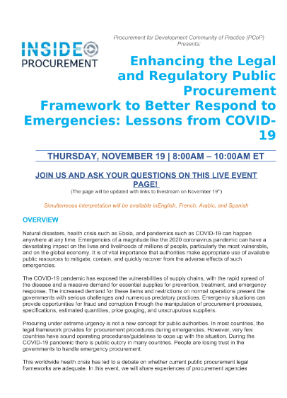 PPDAUganda's tweet photo. Invitation👉
You are cordially invited to this event which will be Live Streamed in English, French, Spanish, & Arabic.
East African Time will be 4.00p.m to 6.00p.m.
A lick to the Live Stream Will be provided tomorrow.
Don't Miss...
#InsideProcurement https://t.co/fXzmOWjIO7