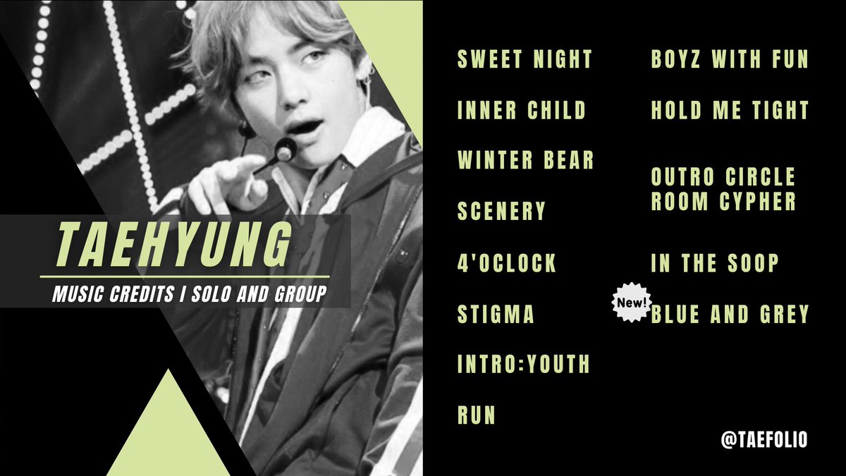 Taehyung's music credits on songs and now added to them is Blue & Grey !!! This means Taehyung gets both royalties; sound recording (as V or BTS) and composition (having song credits)!! lets make sure to show them all the love, appreciation and HYPE!!