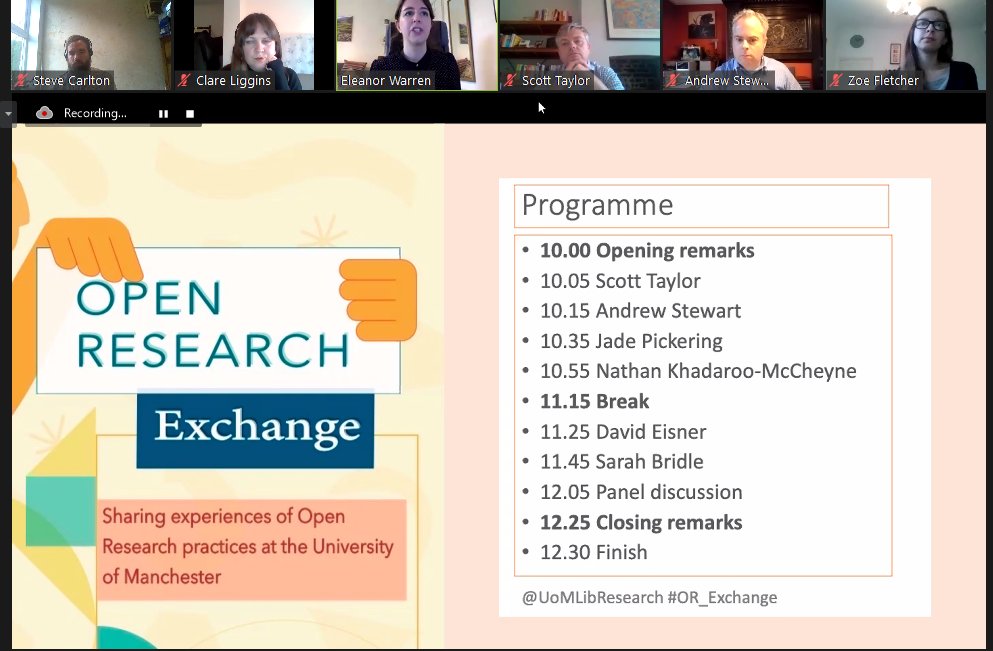UoMLibResearch's tweet photo. We're getting started on today's #OR_Exchange! @elmwarren is kicking us off with an introduction to the programme. We've got a really great lineup of speakers today! If you can't be there, keep an eye on this thread... https://t.co/sQrFQVsKyE