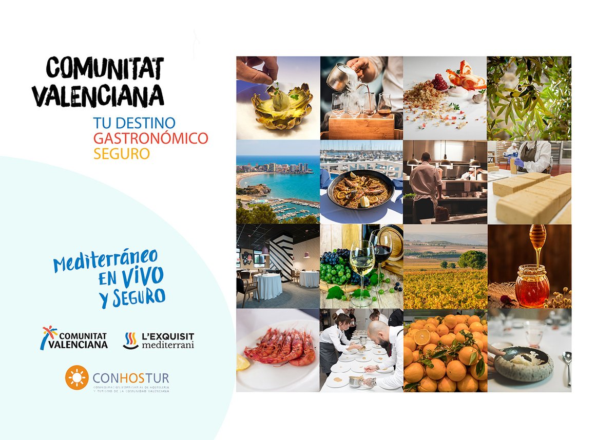 conhostur's tweet photo. Descubre, viaja y vuelve a la Comunidad Valenciana. Y siempre cómodos y seguros gracias al gran trabajo de nuestros hosteleros. Con este objetivo nace la campaña ‘Comunidad Valenciana: tu destino gastronómico seguro’. #cvdestinogastroseguro https://t.co/bcCIpIMZMc