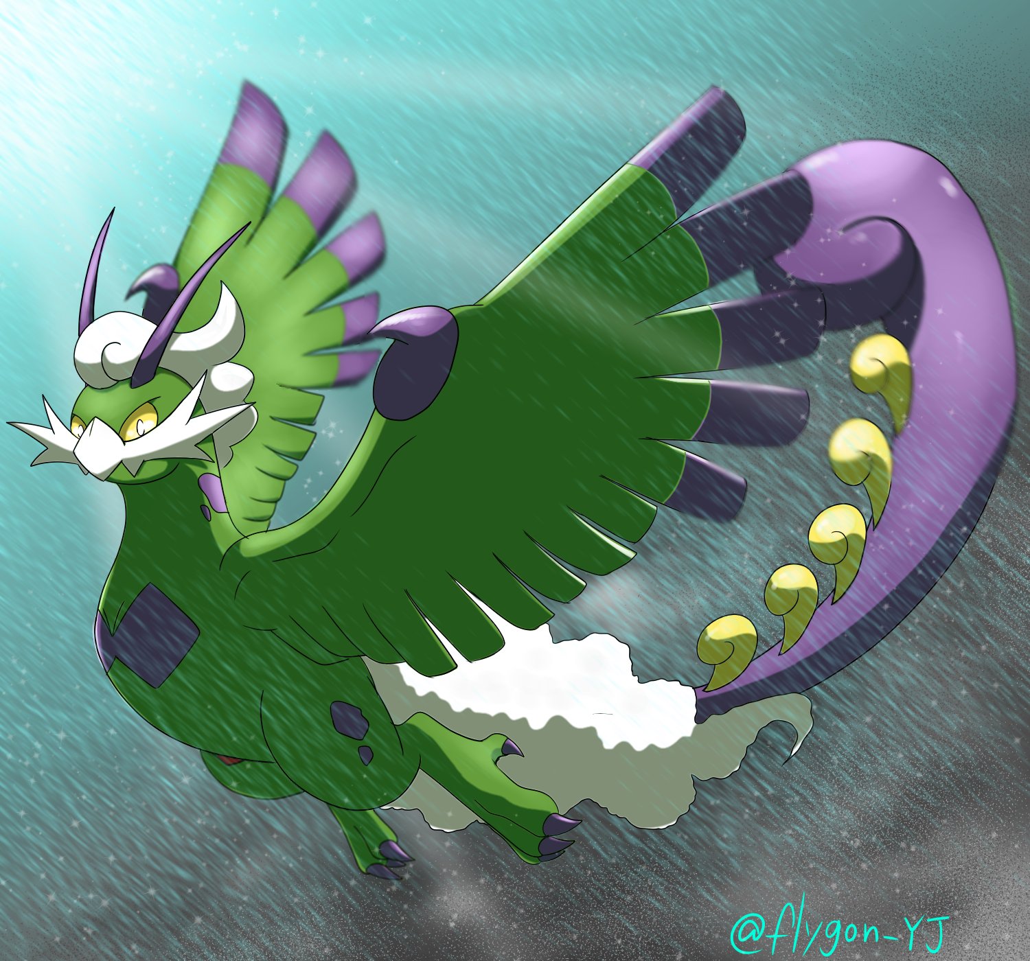ゆじゅ 霊獣トルネロス ポケモン イラスト トルネロス Tornadus T Co Ednflxyxha Twitter