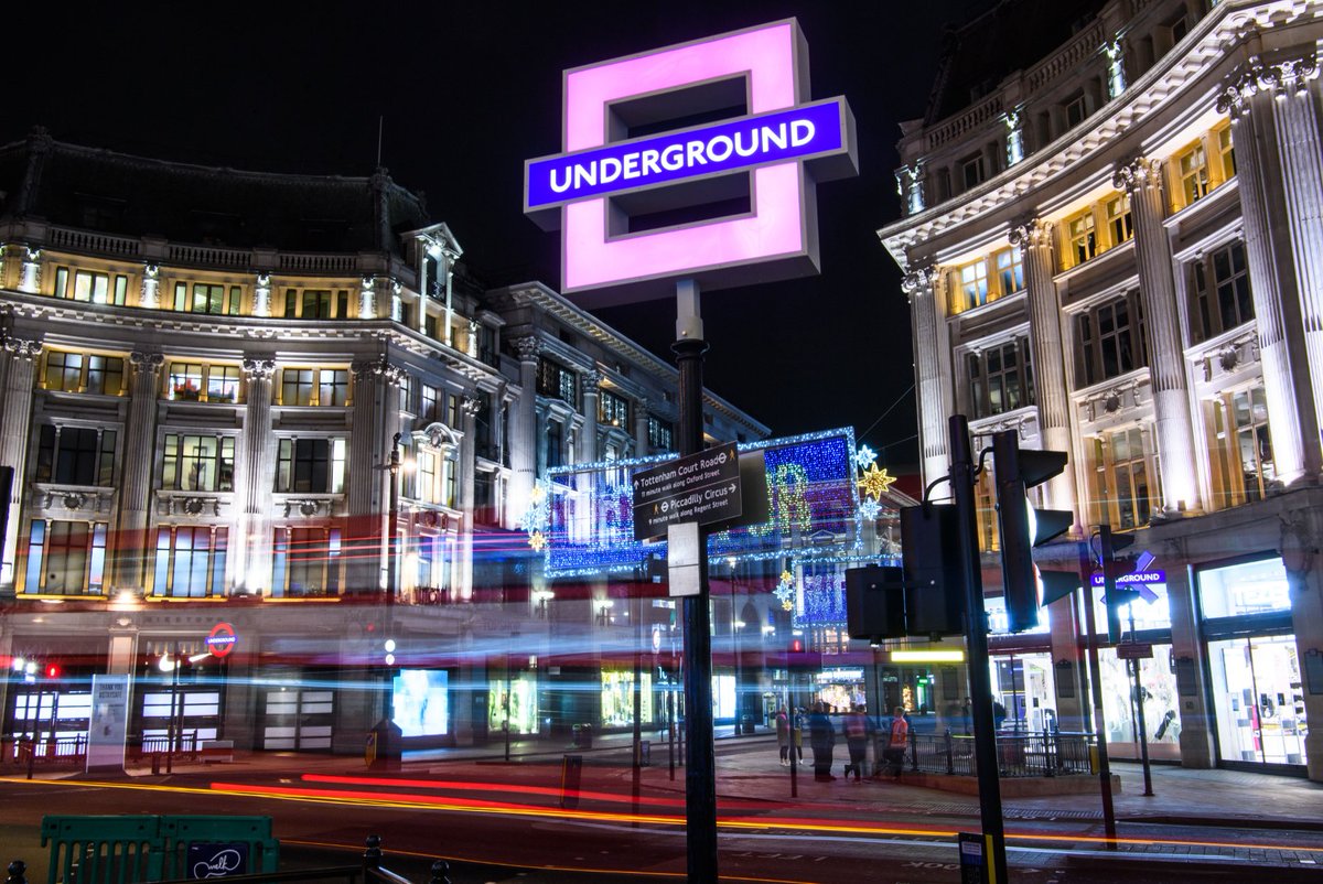 tomwarren's tweet photo. Sony has taken over London's Oxford Circus Tube station for the PS5 launch in the UK. Signs have been replaced with iconic PlayStation shapes. Mile End station is now renamed Miles End, and Lancaster Gate is now Ratchet and Clankaster Gate. Details here: https://t.co/qVLJY3FZVF https://t.co/3ldEsDkL2n