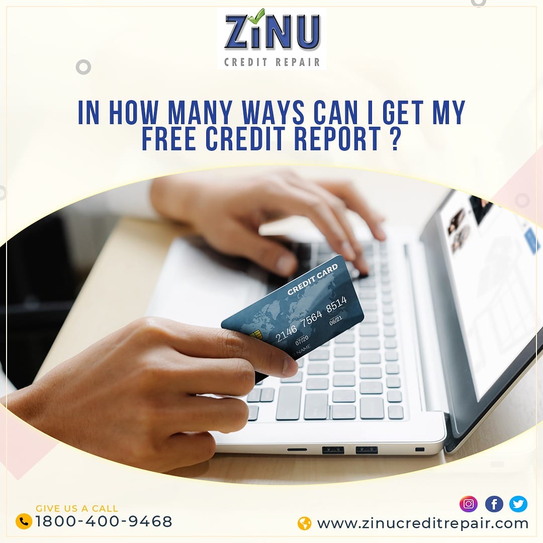 1.By visiting the website of annualcreditreport.com 
2.Get by dialing toll free phone number 1-877-322-8228
3.Get it by filling form of Annual Credit Report Request and then mail.
#creditrepairservices #creditrepaircompany 
bit.ly/30ooeIY
