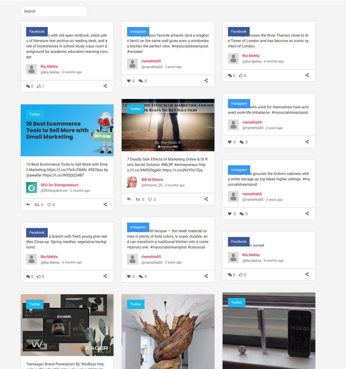 MichaelAmaral81's tweet image. Wanna showcase 🤩 multiple #SocialMedia posts together on one page of your site?

Try the #SocialStreamDesigner WordPress plugin &amp;amp; display your 🗒️ posts in a striking #layout.

View Demo: bit.ly/3beizK8

#socialmediamarketing #WordPress #WordPressPlugin #SocialMediaFeed