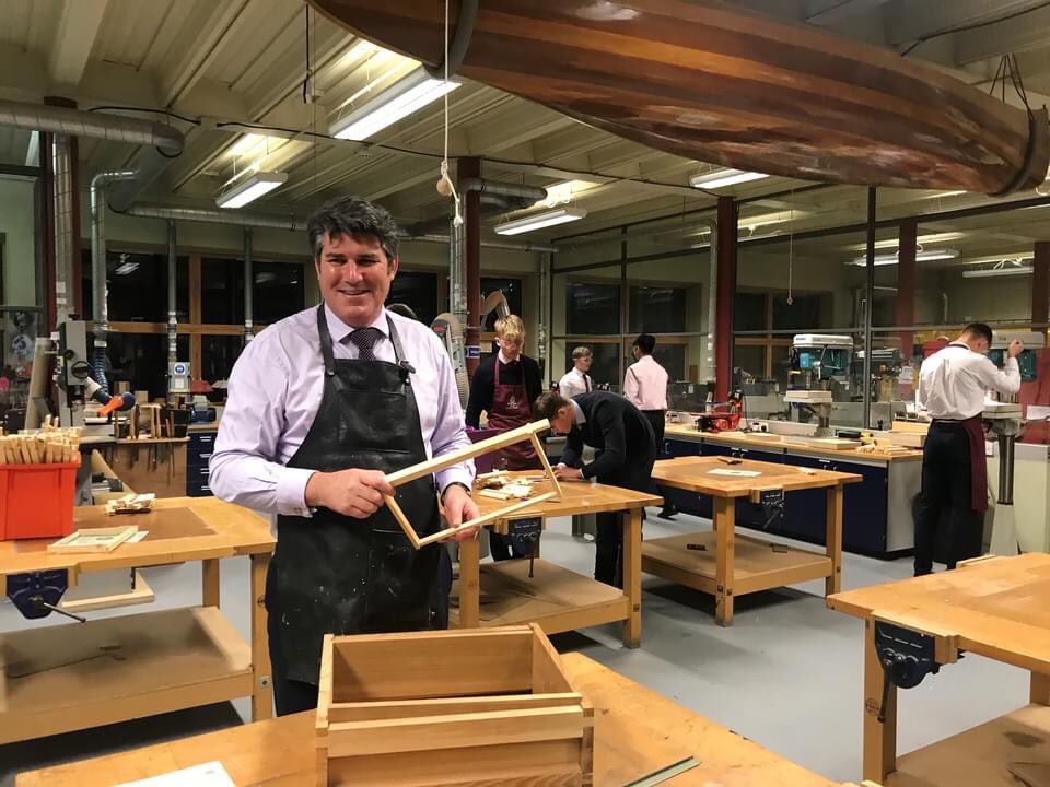 BromsSchool's tweet photo. The Headmaster and pupils have been supported by Mr Tasker and the DT department to create beehive parts.

This will mean that the beekeeping team will be able to hit the ground running when the bees emerge again in the spring. We currently have four hives in the School Apiary. https://t.co/lsmkANhIiA