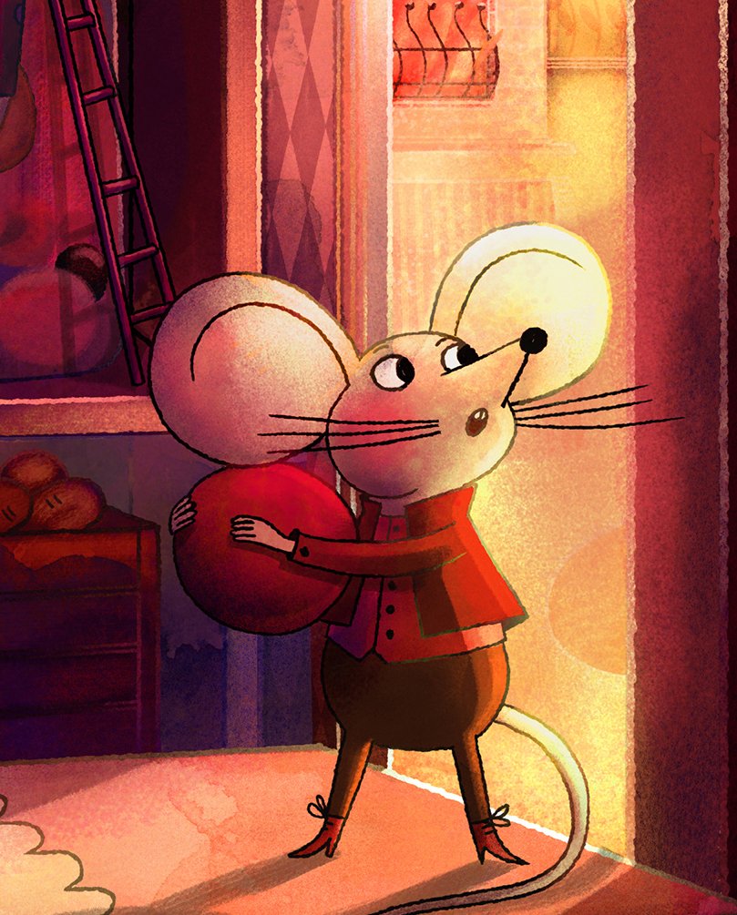 katinkaeva's tweet photo. Concept illustration of an imagainary winter-themed children's book scene. I really like drawing tiny creatures wearing tiny boots!🐭🍒🍰🥧🧁🌨️ https://t.co/ncSd5UvKLu