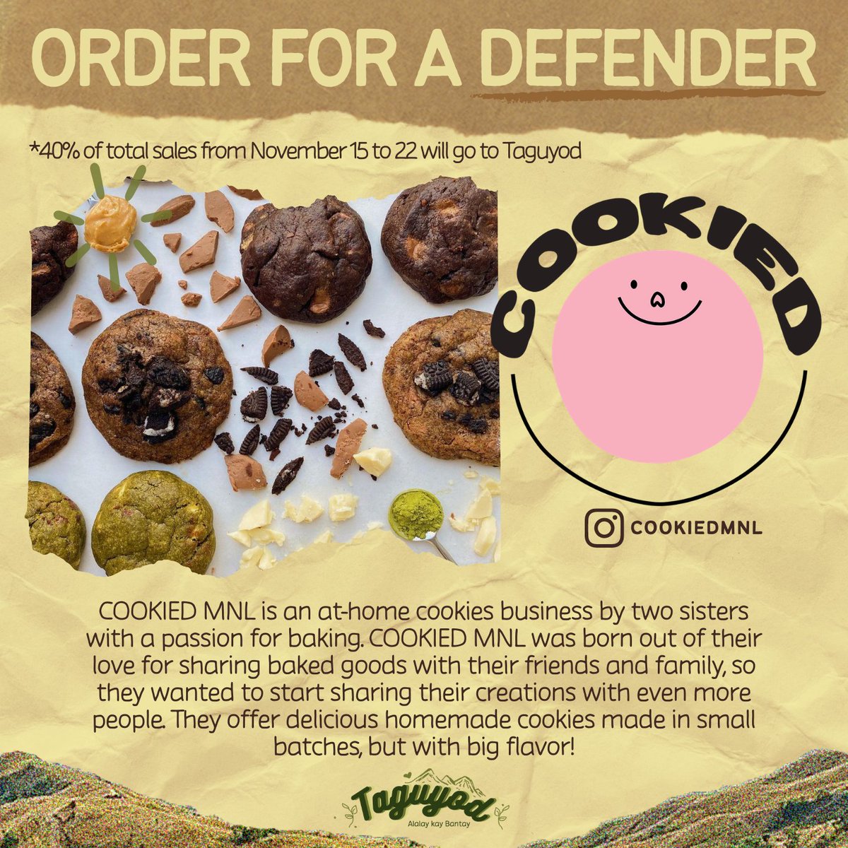 upgems's tweet photo. ORDER FOR A DEFENDER!

Help support our Bantay Gubat in Mt. Balagbag with our small business partners!

For every product that you buy from our small business partners, a percentage of their sales will be donated to Taguyod: Alalay kay Bantay.

#SupportLocal
#SupportEnviDefenders https://t.co/xKXLyKokn6