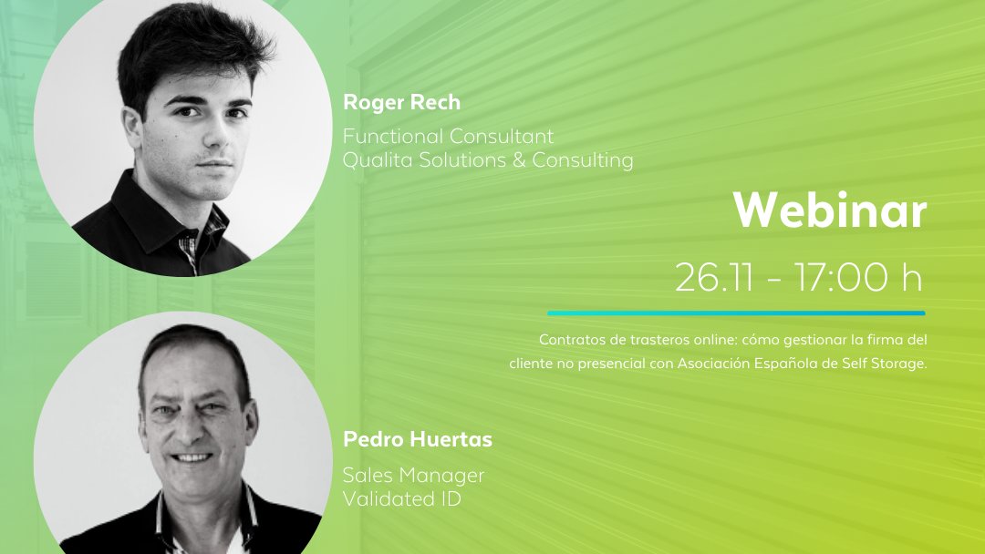 QualitaHUB's tweet photo. Save the date!
💻Contratos de trasteros Online
🗓️26/11-17:00h

Inscríbete al #webinar organizado por @AESStrasteros y descubre como mejorar procesos con la experiencia en el sector de @ValidatedID y #Send2sign, solución para la gestión de #FirmaElectrónica https://t.co/UEOpeGLQqv https://t.co/gUTN6u9qMi