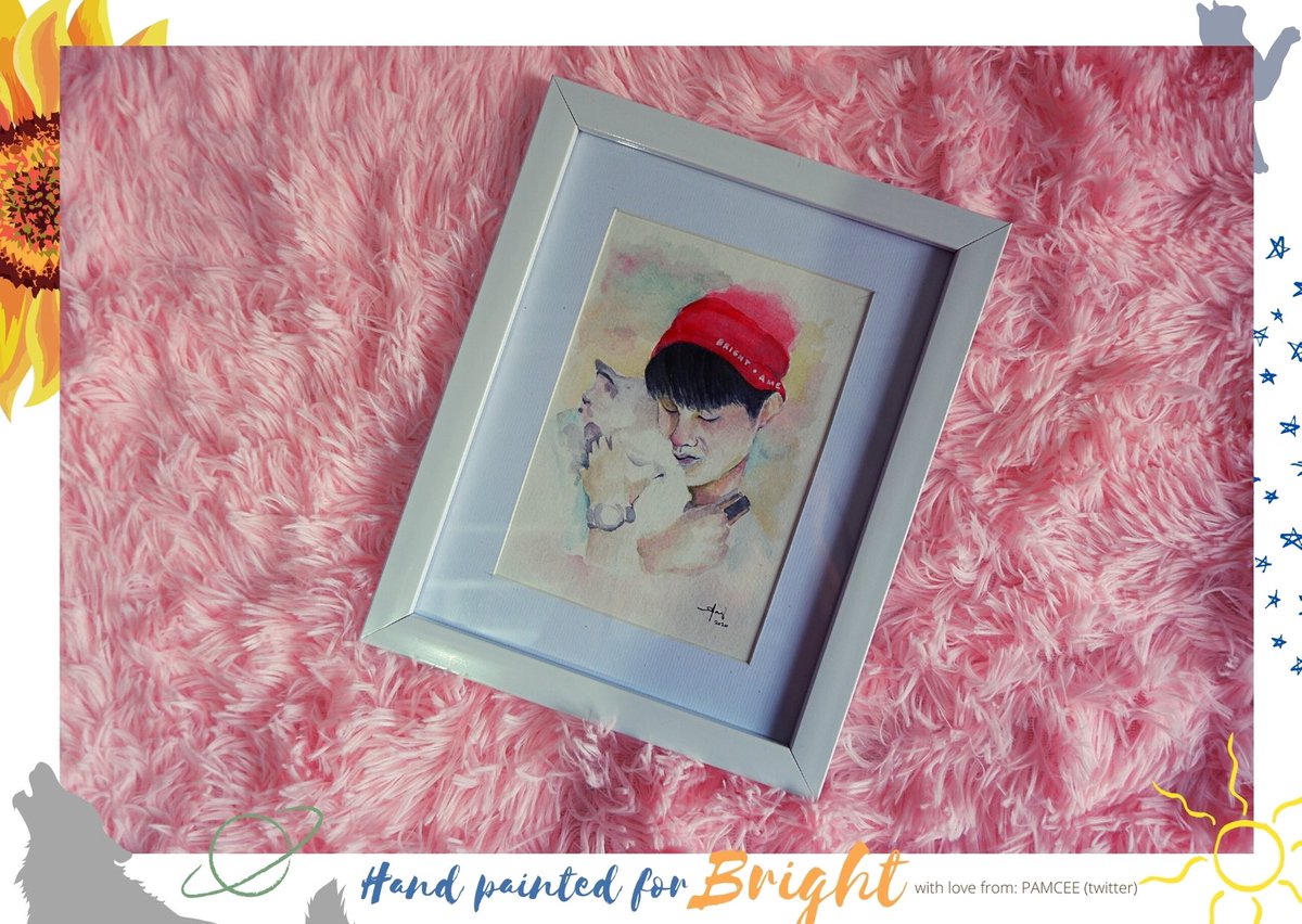 WATERCOLOR PAINTING — Bright with Ame This portrait was taken the day Bright took Ame home. I know years from now, that day will always have a special place in his heart. I/We are so glad they found each other in this lifetime. They are meant to be together  @ameofficialss 