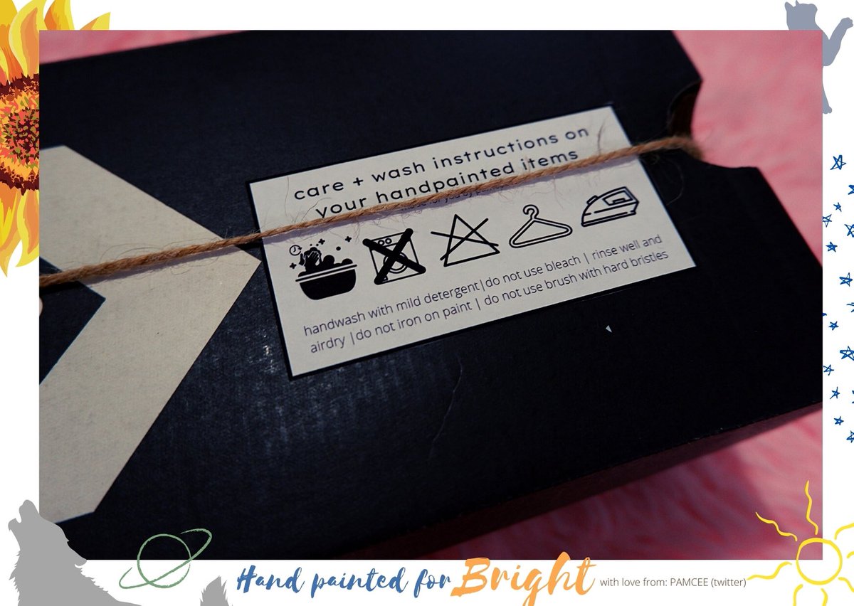 DETAILS OF BRIGHT’S 23rd GIFTS (1)  Added my creative touch on his gifts and hopefully it will make him feel EXTRA SPECIAL once he receives it. I created a CUSTOM CARE + WASH instructions for his handpainted stuff and added some VAN GOGH stickers to his shoe box  