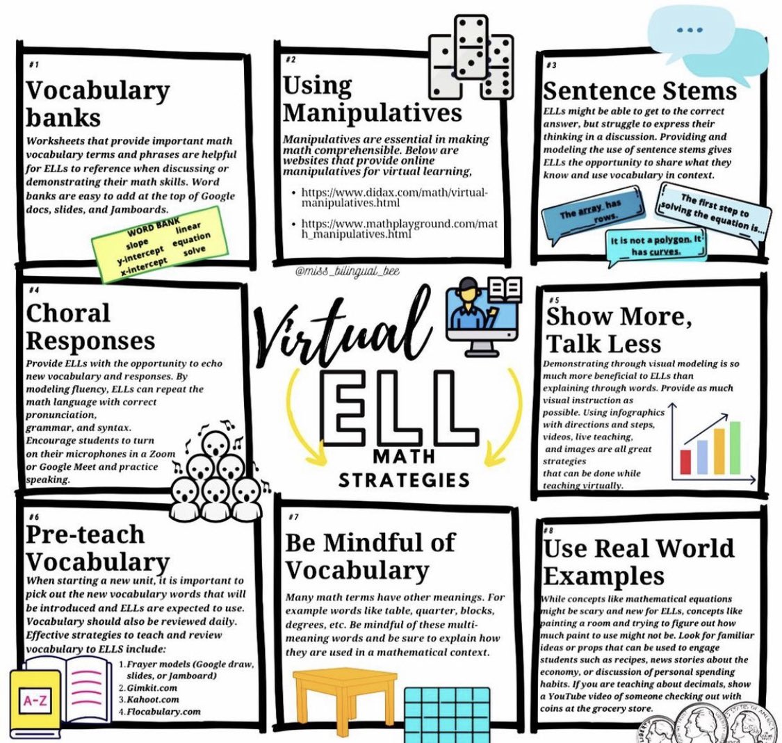 I hardly ever see #Math for ELs resources so I got excited when I saw this! 
Thanks, @miss_bilingual_bee on IG! 
instagram.com/p/CHtGRlzBbLT/…