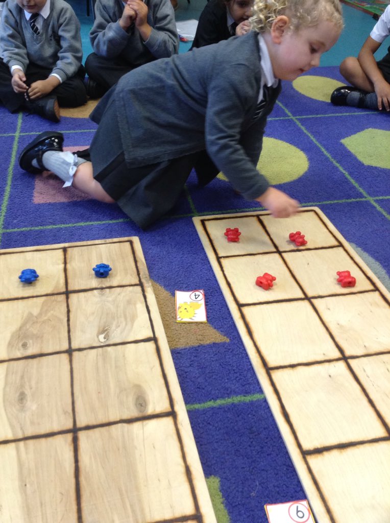 StBernsPrimary's tweet photo. We are learning to sort and combine two groups. We even had a go at a number sentence! #eyfsmaths #subitise #numbersentence https://t.co/FtkIzqbIR7