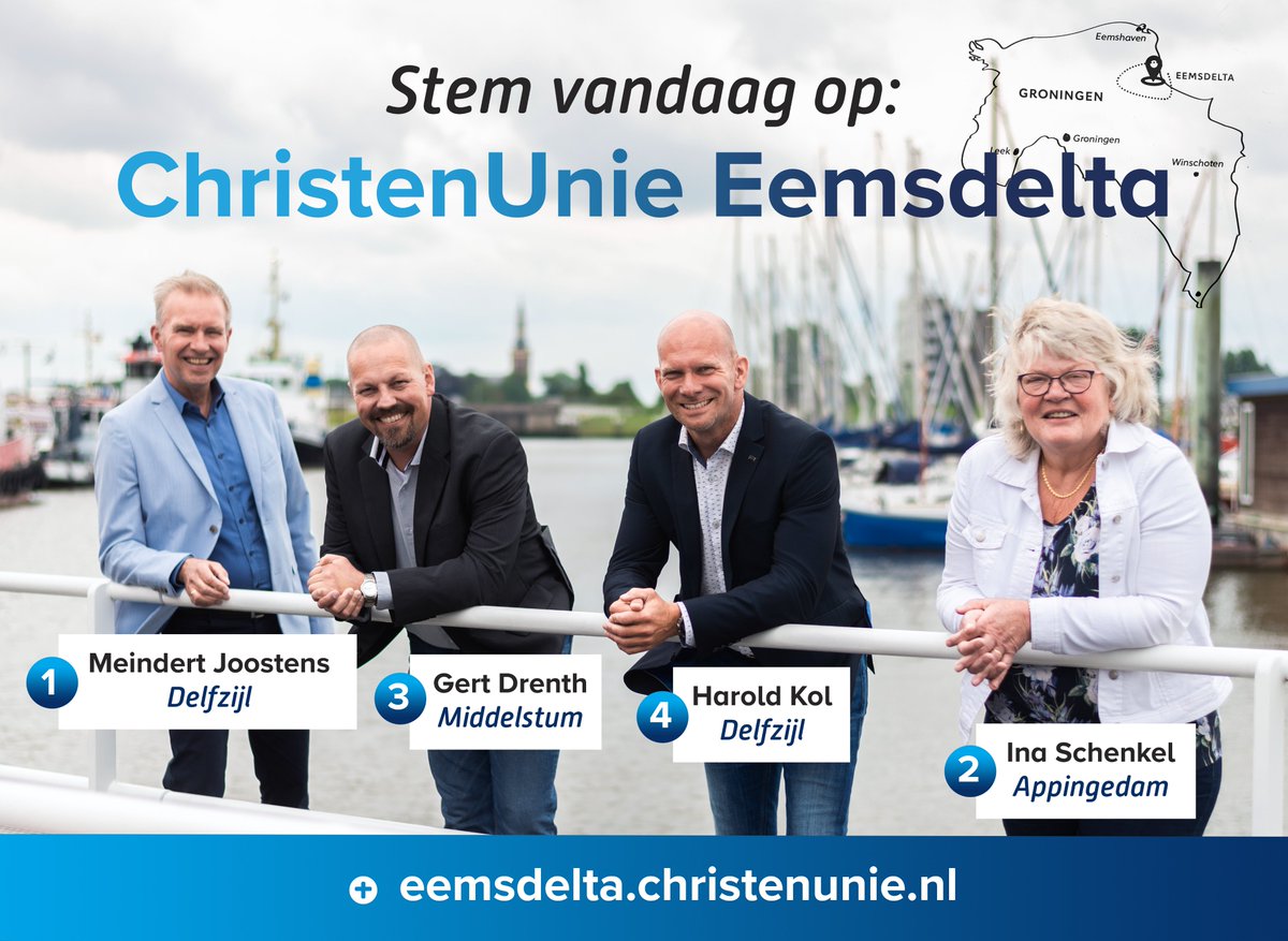 Woon je in de nieuwe gemeente Eemsdelta? Vergeet vandaag dan niet te stemmen! #herindelingsverkiezingen