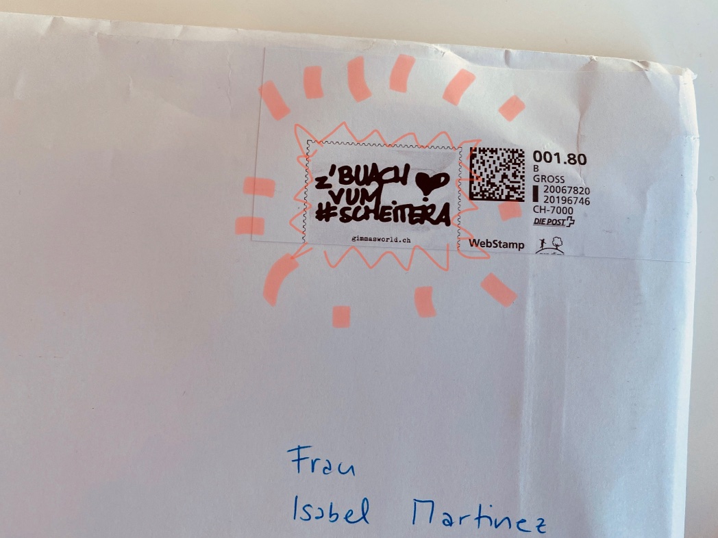 IZMartinez86's tweet photo. D Briefmarke isch Programm. Bi gspannt uf z‘Buach vum #Scheitera! @gimmasworld #Mundart #miniSchwyz https://t.co/NPXzmCXm02