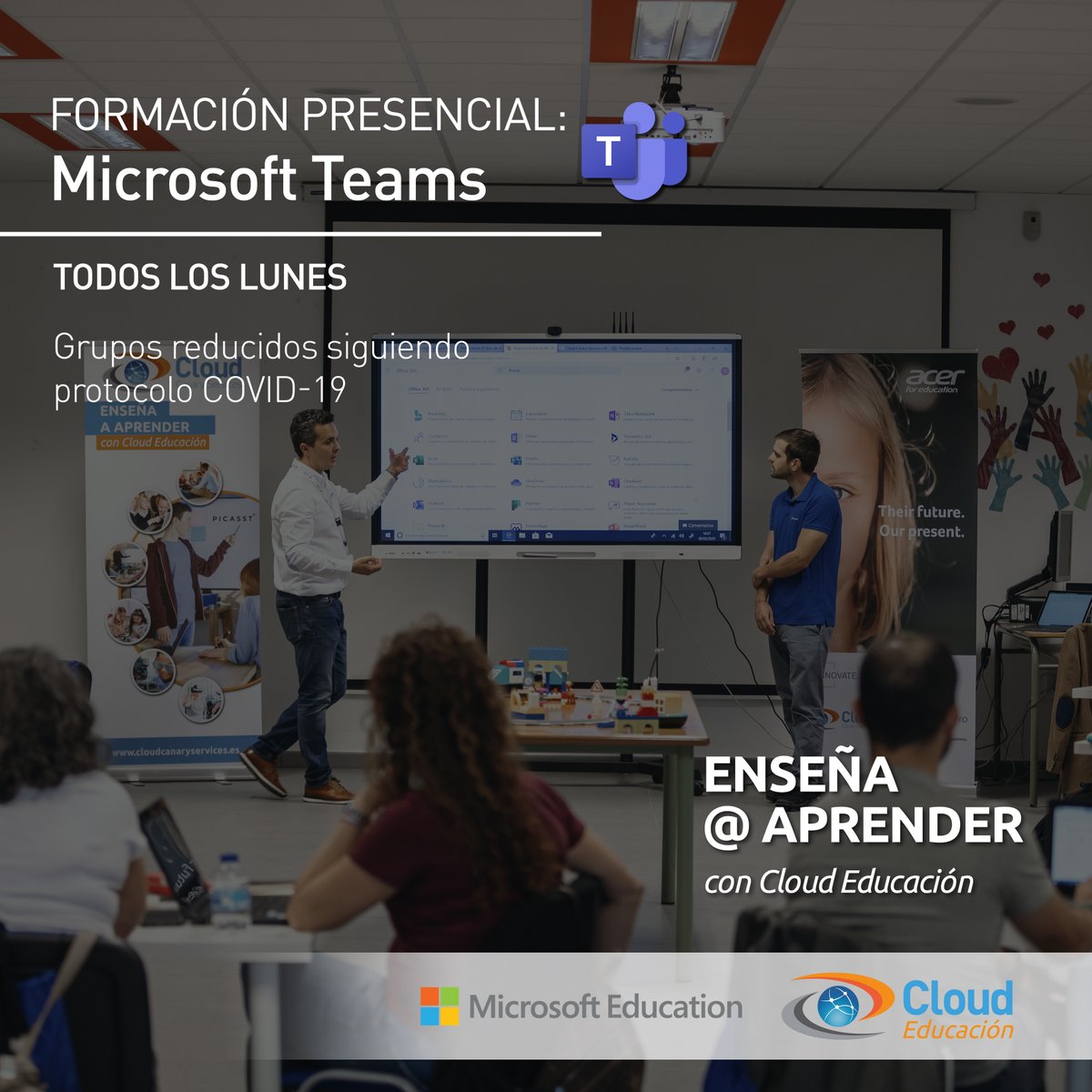 cloud_educacion's tweet photo. 📢Atención #profes, estamos impartiendo formación en #Microsoft365 cada lunes, de manera presencial y con grupos reducidos siguiendo normativa sanitaria #Covid19 
☑️Haz tu #aula más inclusiva con #MicrosoftTeams 
👉Sujeto a disponibilidad
#MicrosoftEDU @MicrosoftEduEsp 
#CloudEDU https://t.co/JhKtA2oBYm