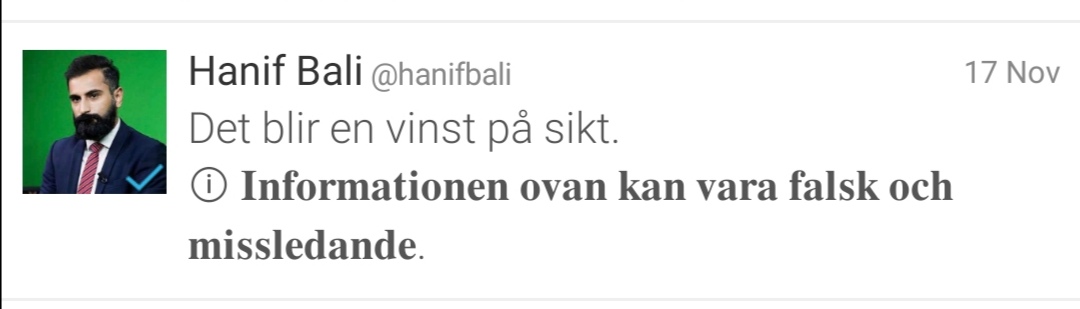mha42's tweet photo. @hanifbali Nu är du falsk och missledande. 😅 https://t.co/2NzgTqFyxG