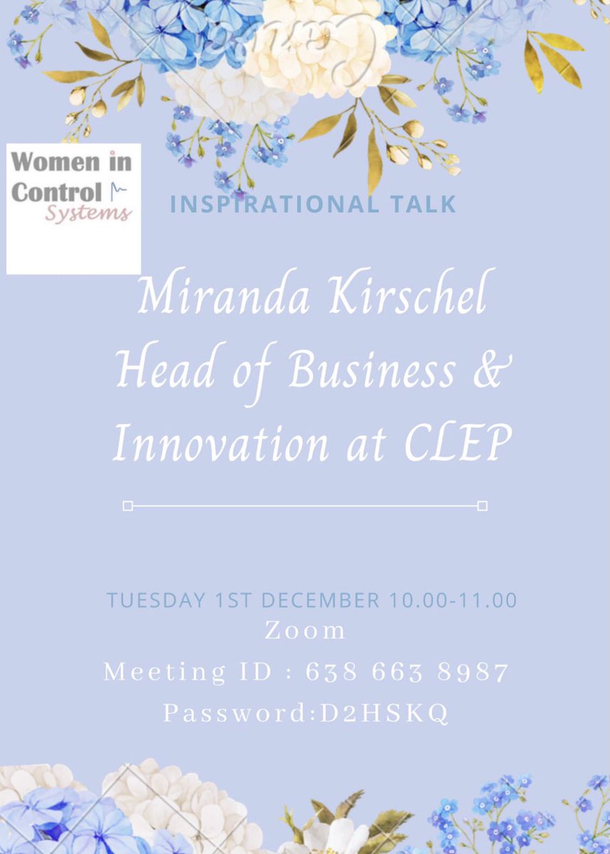 SellafieldWICS's tweet photo. Another date for the diary from the Women in Control Systems! Join us for a talk with Miranda Kirschel, Head of Business and Innovation at CLEP on 1st December, details attached #inspiringwomen #womenincontrolsystems https://t.co/LyItSKwBFz