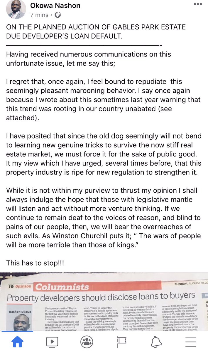 ON THE PLANNED AUCTION OF GABLES PARK ESTATE DUE TO DEVELOPER’S LOAN DEFAULT.