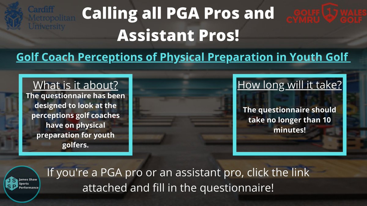 James_Shaw1996's tweet photo. 🏌️‍♀️PGA PROS AND ASSISTANT PROS NEEDED!🏌️

As part of my PhD at @cardiffmet, I am conducting a questionnaire researching the perceptions golf coaches have on physical preparation for youth golfers. 

If you have a spare 10 minutes please click the link below https://t.co/WLqIldueqq https://t.co/VVxCInKsoL