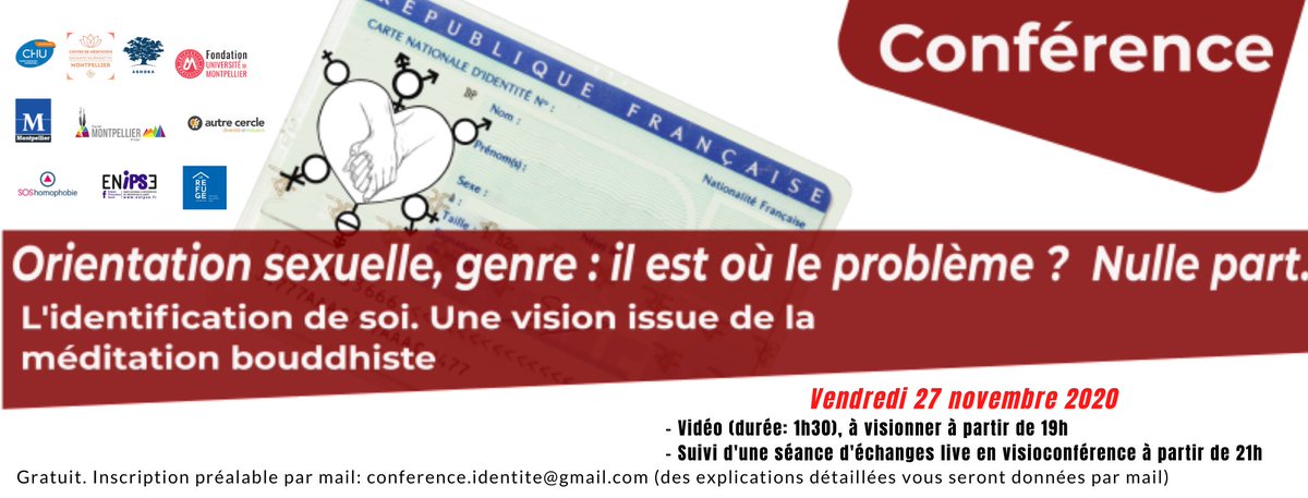 #Genre🚺🚹🚻 Orientation sexuelle, #transgenre 
suscitent encore de vives #émotions parfois violentes : la colère ou l’indignation d'une part, la #peur de l'autre.

Le Dr DUCASSE, médecin #psychiatre et chercheur au <a href="/CHU_Montpellier/">CHU de Montpellier</a>, donnera des astuces pour gagner en #sérénité.