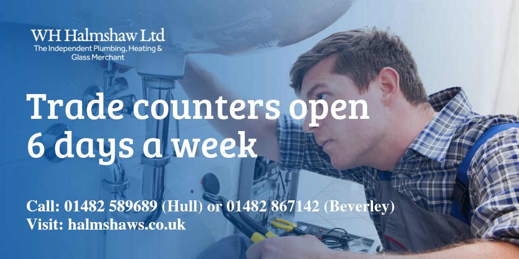 Working the weekend? Don't sweat it. Our trade counters in Hull and Beverley are open 6 days a week, including Monday to Friday 9am to 5pm and Saturday 9am to 1pm on an appointment-based system: ow.ly/kmxE50BFfbW