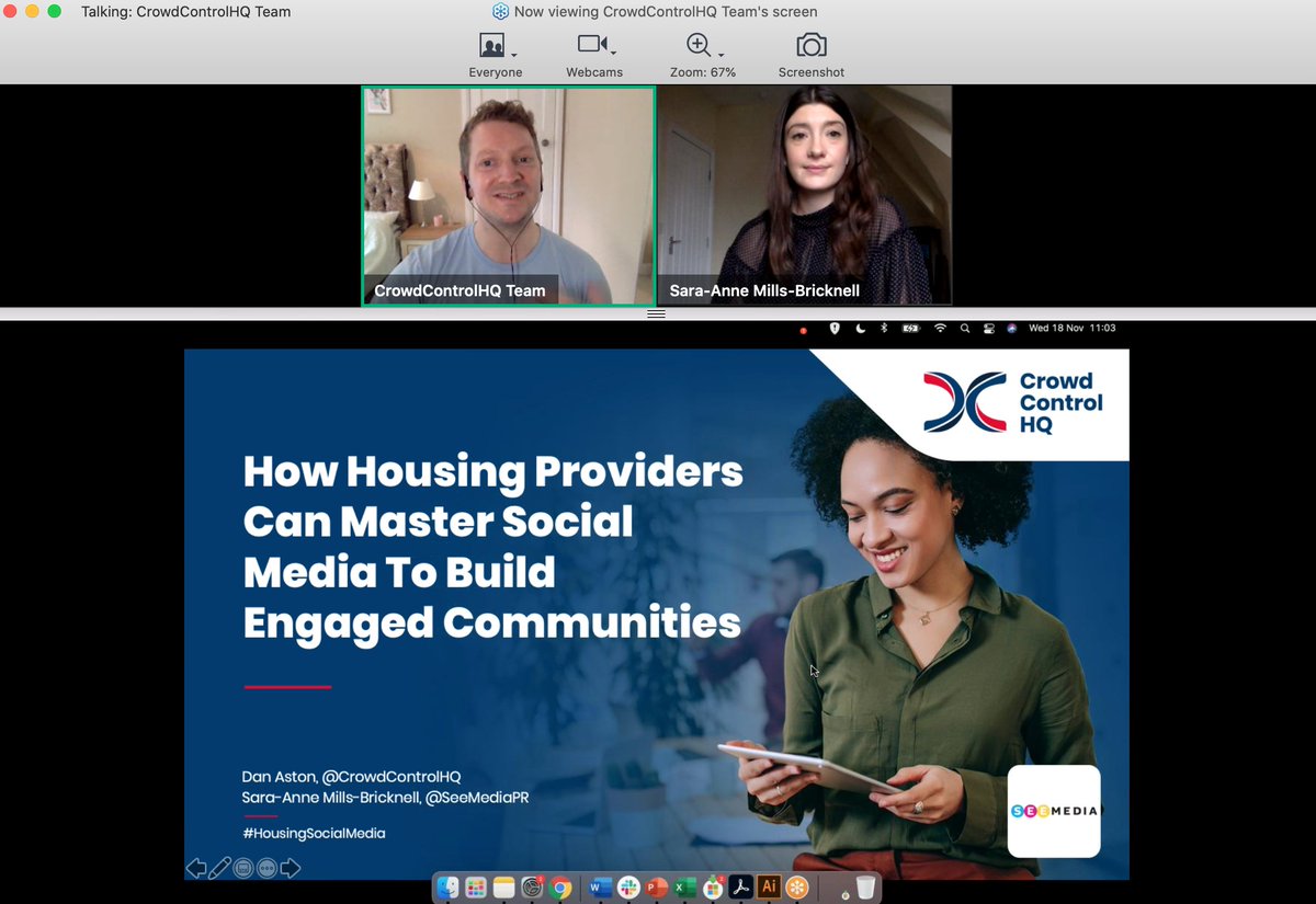 smacdonaldSM's tweet photo. Just getting going with our own @sarabrickwall from @SeeMediaPR and @DanAston of @CrowdControlHQ on helping #housingcomms use social media to build engaged communities 💡🏡 https://t.co/tnJaLsMd98