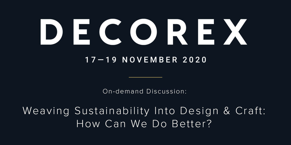 NultyBespoke's tweet photo. We've co-hosted a #DecorexVirtual roundtable to discuss how we can work together towards a better #sustainable future within our practices along the industry chain. Watch it here - you'll need to register (free) prior to viewing https://t.co/0R71Cnsn8E #nultybespoke #Decorex2020 https://t.co/lL4OGHSkNk
