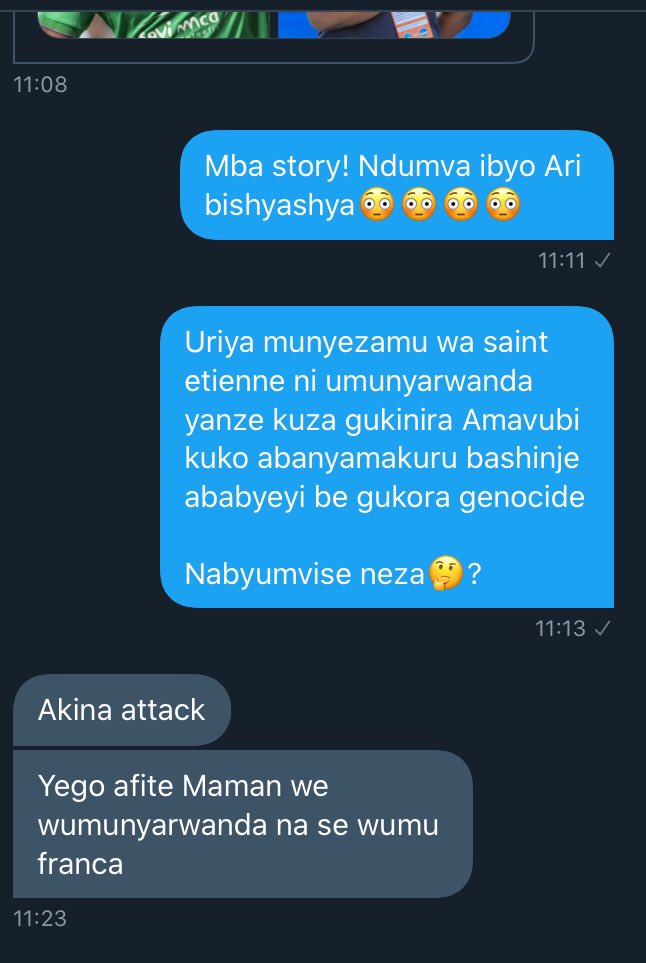 KUpatriot's tweet photo. Breaknews🚨

😳😳😳😳😳😳

Umunyarwanda ukinira Saint-Etienne yanze kuza gukinira amavubi kuko abanyamakuru bacu bamuzanyeho yamatiku yacu ya za Genocide blablabla https://t.co/OWEmPsSax8
