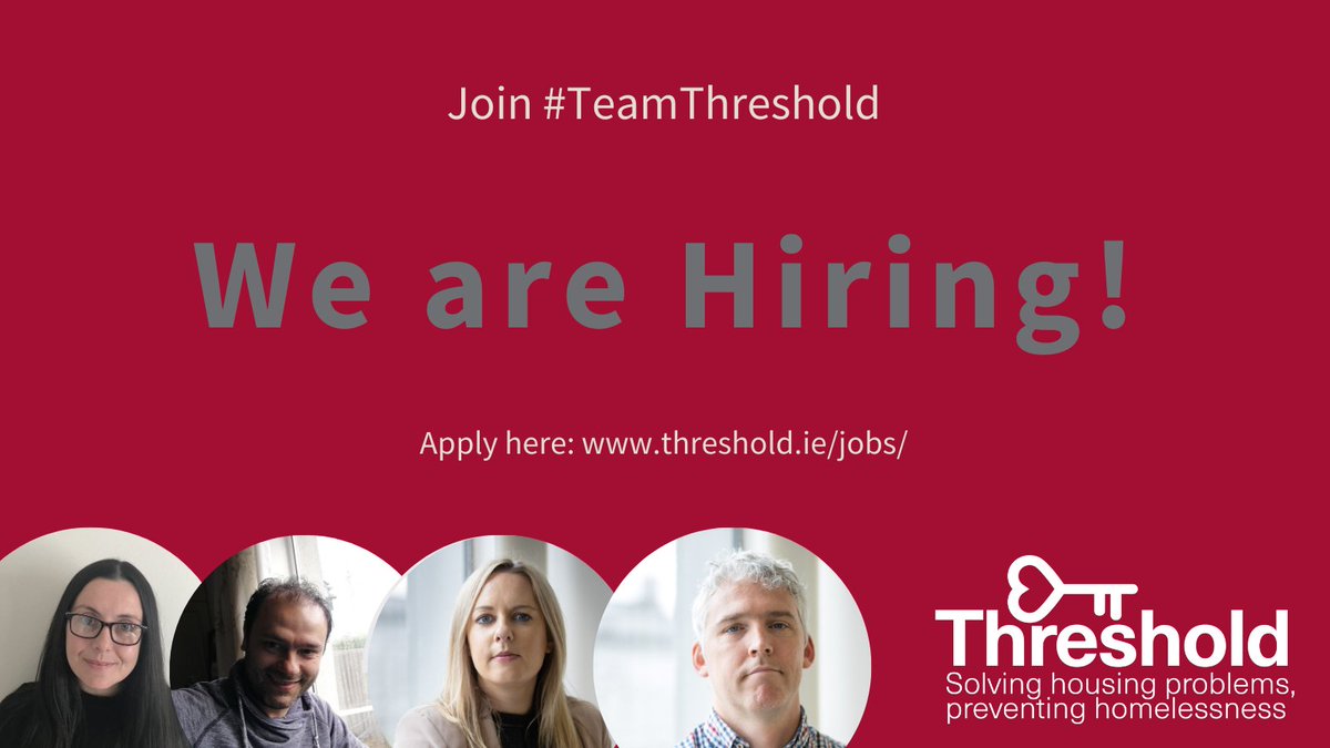 ThresholdIRE's tweet photo. Only a few days left to apply for the position of Housing Advisor in our #Dublin regional office.
Closing date is this Friday, November 20th
Job Spec. ๐ https://t.co/497GqQPXHB
#jobfairy #irishjobs #TeamThreshold https://t.co/mBhB141tz4