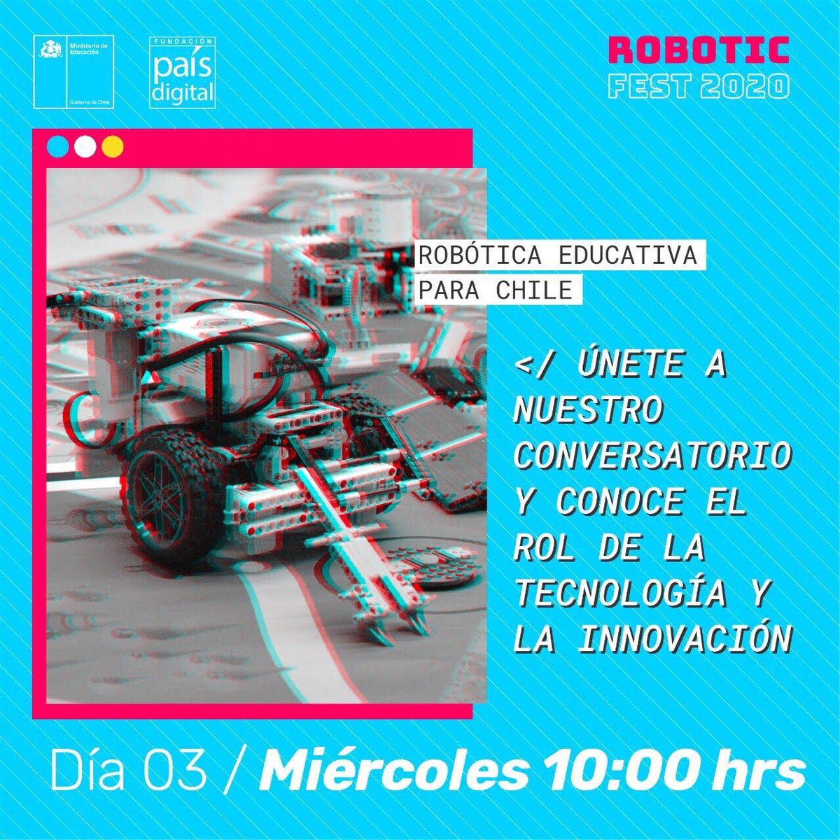 Ingeniosas_cl's tweet image. Conoces cuál es el rol de la robótica en la educación? Hoy la Directora de Contenidos de Ingeniosas, #KatherineVergara te cuenta de esto en el #roboticfest, no te lo pierdas!! 10.00 hrs!