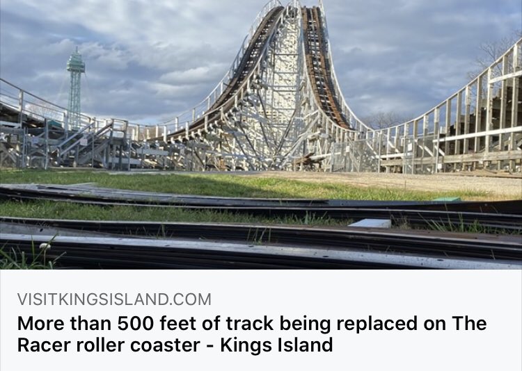 BuckeyeCoaster's tweet photo. The latest #KIBlog is now out! The most recent blog talks about how the #KIRacer is having more than 500 feet of track replaced in the off-season! Make sure & check it out! #KingsIsland
Link: https://t.co/rR3Xh3L3tN
Source: @kingsislandpr / @DonHelbig / @chadshowalter https://t.co/ZXzyIhtXt8