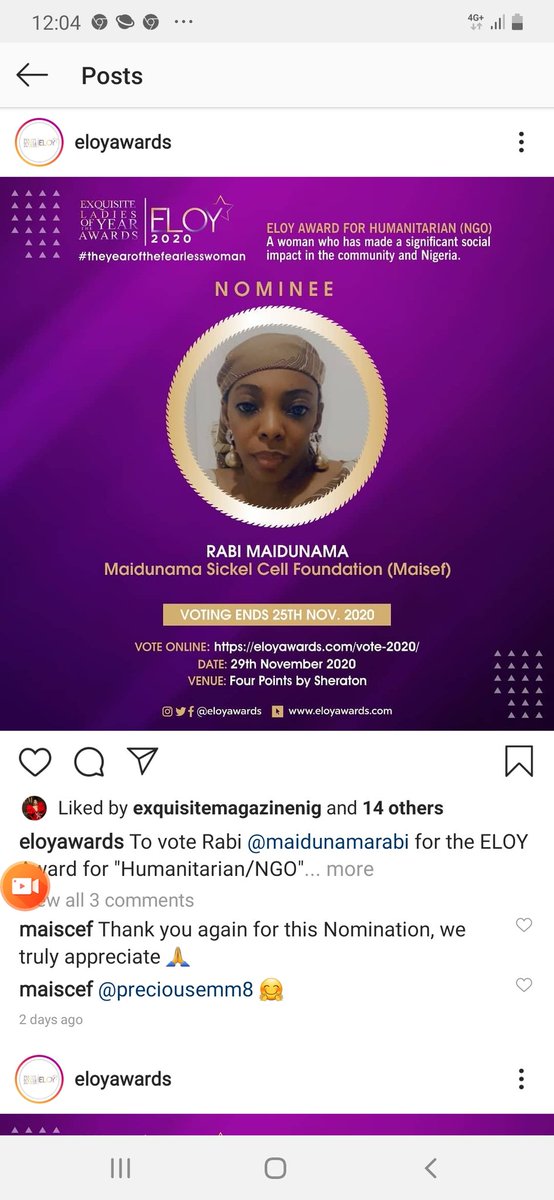 linktr.ee/Eloyawards Hi kindly use the link to vote Rabi Maidunama for the Eloy Humanitarian awards 2020. Thank you in anticipation. #sicklecellawareness #maiscef <a href="/MAISCEF/">Maidunama Foundation</a> #knowyourgenotype #EveryVoteCounts #eloyawards #humanitarian pro bowl #2020Election #