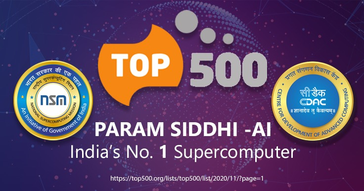 DDIndialive's tweet photo. #PARAMSiddhi - the high performance computing-#ArtificialIntelligence (HPC-AI) #SuperComputer established under #NSM at @cdacindia achieves global ranking of 63 in TOP 500 most powerful non-distributed computer systems in the world

READ MORE: https://t.co/JP0A6b6eUq https://t.co/ozgR1DNPnH